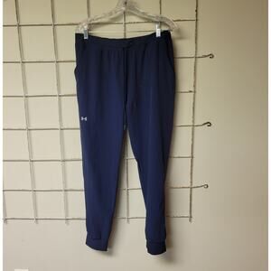 Under Armour Loose Heat Gear Navy Joggers Pants Sz Large